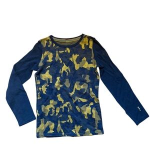 Smartwool Merino 250 Boys Blue 100% Merino Wool Long Sleeve Baselayer Shirt S